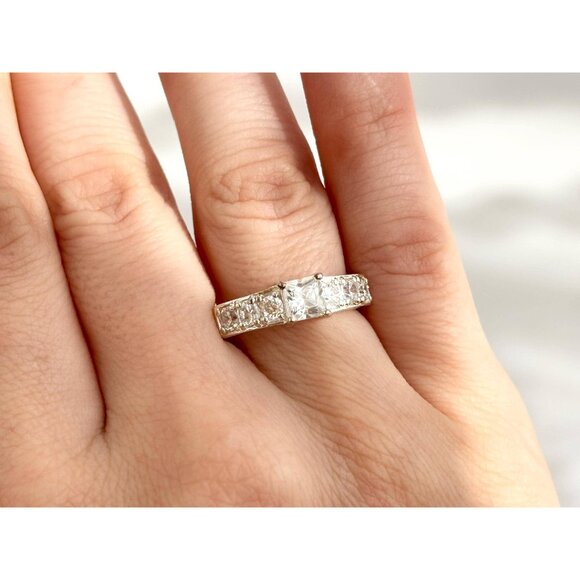 Cocktail Style Multi CZ Gemstone 925 Sterling Silver Vintage Ring - sz 6.75 - Picture 15 of 16